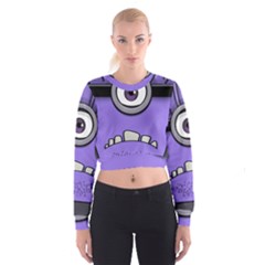 Evil Purple Cropped Sweatshirt by Sudhe