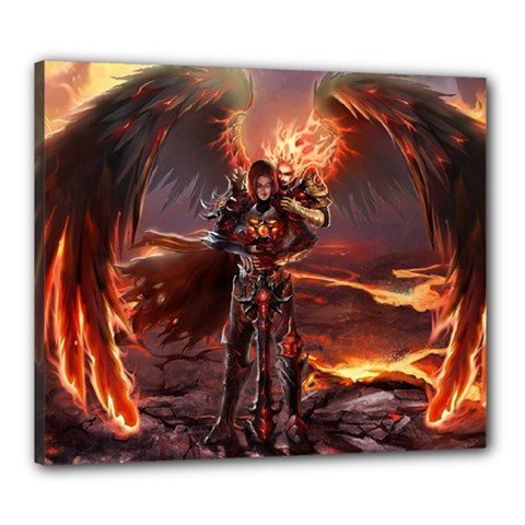 Fantasy Art Fire Heroes Heroes Of Might And Magic Heroes Of Might And Magic Vi Knights Magic Repost Canvas 24  X 20  (stretched) by Sudhe