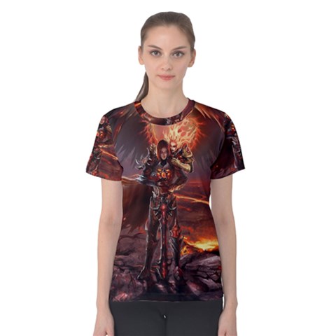 Fantasy Art Fire Heroes Heroes Of Might And Magic Heroes Of Might And Magic Vi Knights Magic Repost Women s Cotton Tee by Sudhe