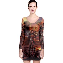 Fantasy Art Fire Heroes Heroes Of Might And Magic Heroes Of Might And Magic Vi Knights Magic Repost Long Sleeve Bodycon Dress by Sudhe