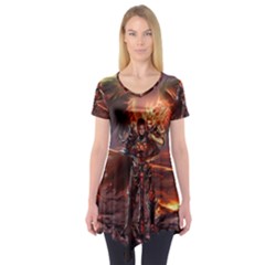 Fantasy Art Fire Heroes Heroes Of Might And Magic Heroes Of Might And Magic Vi Knights Magic Repost Short Sleeve Tunic  by Sudhe