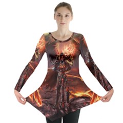 Fantasy Art Fire Heroes Heroes Of Might And Magic Heroes Of Might And Magic Vi Knights Magic Repost Long Sleeve Tunic  by Sudhe