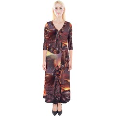 Fantasy Art Fire Heroes Heroes Of Might And Magic Heroes Of Might And Magic Vi Knights Magic Repost Quarter Sleeve Wrap Maxi Dress by Sudhe