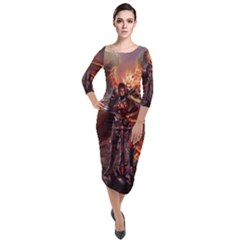 Fantasy Art Fire Heroes Heroes Of Might And Magic Heroes Of Might And Magic Vi Knights Magic Repost Quarter Sleeve Midi Velour Bodycon Dress by Sudhe