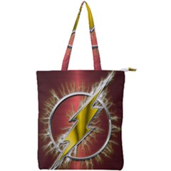 Flashy Logo Double Zip Up Tote Bag by Sudhe