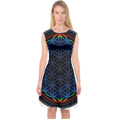 Flower Of Life Capsleeve Midi Dress by Sudhe