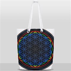 Flower Of Life Full Print Rope Handle Tote (small) by Sudhe