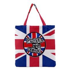 Punk Not Dead Music Rock Uk United Kingdom Flag Grocery Tote Bag by Sudhe