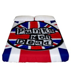 Punk Not Dead Music Rock Uk United Kingdom Flag Fitted Sheet (king Size) by Sudhe