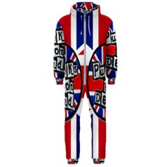 Punk Not Dead Music Rock Uk United Kingdom Flag Hooded Jumpsuit (men)  by Sudhe