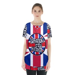 Punk Not Dead Music Rock Uk United Kingdom Flag Skirt Hem Sports Top by Sudhe