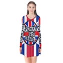 Punk Not Dead Music Rock Uk United Kingdom Flag Long Sleeve V-neck Flare Dress View1