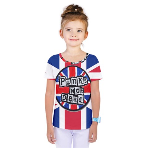 Punk Not Dead Music Rock Uk United Kingdom Flag Kids  One Piece Tee by Sudhe