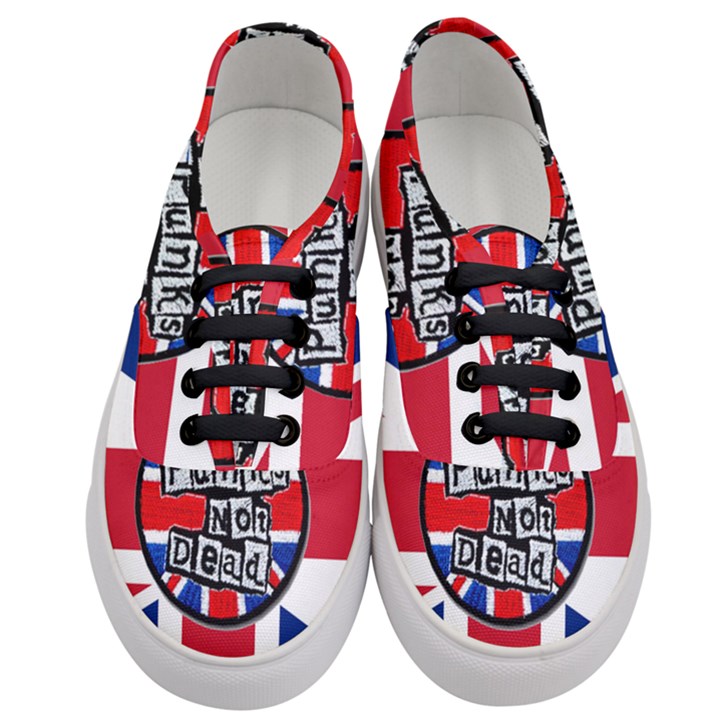 Punk Not Dead Music Rock Uk United Kingdom Flag Women s Classic Low Top Sneakers