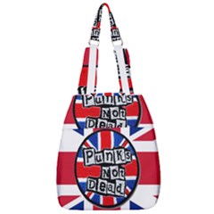 Punk Not Dead Music Rock Uk United Kingdom Flag Center Zip Backpack by Sudhe