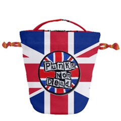 Punk Not Dead Music Rock Uk United Kingdom Flag Drawstring Bucket Bag