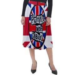 Punk Not Dead Music Rock Uk United Kingdom Flag Classic Velour Midi Skirt  by Sudhe