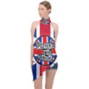 Punk Not Dead Music Rock Uk United Kingdom Flag Halter Asymmetric Satin Top View1