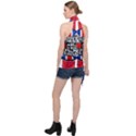 Punk Not Dead Music Rock Uk United Kingdom Flag Halter Asymmetric Satin Top View2