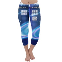 Tardis Space Capri Winter Leggings  by Sudhe