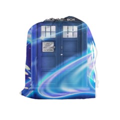 Tardis Space Drawstring Pouch (xl) by Sudhe