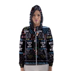 Book Quote Collage Hooded Windbreaker (women) by Sudhe