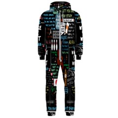 Book Quote Collage Hooded Jumpsuit (men)  by Sudhe