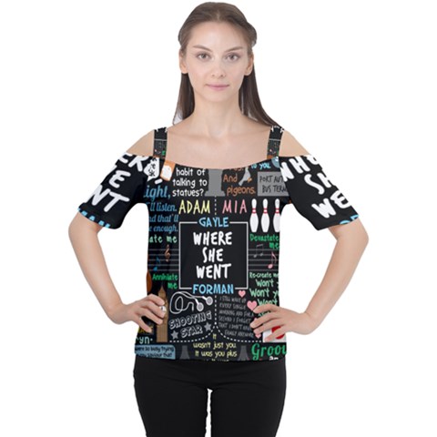 Book Quote Collage Cutout Shoulder Tee by Sudhe