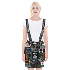 Book Quote Collage Braces Suspender Skirt by Sudhe