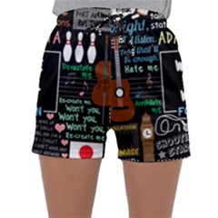 Book Quote Collage Sleepwear Shorts by Sudhe