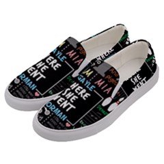 Book Quote Collage Men s Canvas Slip Ons by Sudhe