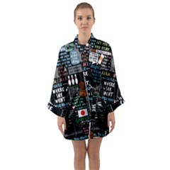 Book Quote Collage Long Sleeve Kimono Robe by Sudhe