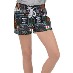 Book Quote Collage Women s Velour Lounge Shorts by Sudhe