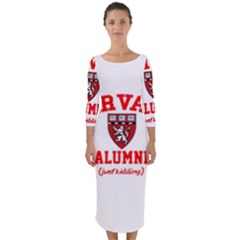 Harvard Alumni Just Kidding Quarter Sleeve Midi Bodycon Dress