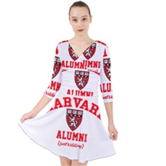 Harvard Alumni Just Kidding Quarter Sleeve Front Wrap Dress by Sudhe