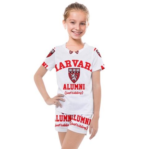 Harvard Alumni Just Kidding Kids  Mesh Tee And Shorts Set by Sudhe