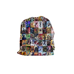 Comic Book Images Drawstring Pouch (medium) by Sudhe