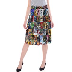 Comic Book Images Midi Beach Skirt by Sudhe