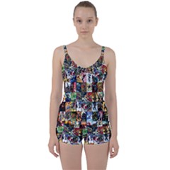 Comic Book Images Tie Front Two Piece Tankini by Sudhe