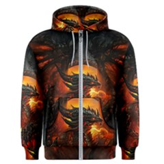 Dragon Legend Art Fire Digital Fantasy Men s Zipper Hoodie