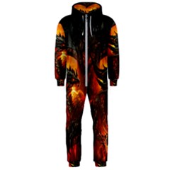 Dragon Legend Art Fire Digital Fantasy Hooded Jumpsuit (men)  by Sudhe