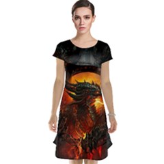 Dragon Legend Art Fire Digital Fantasy Cap Sleeve Nightdress by Sudhe