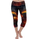 Dragon Legend Art Fire Digital Fantasy Capri Yoga Leggings View1