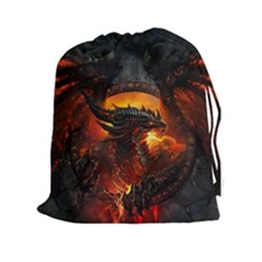 Dragon Legend Art Fire Digital Fantasy Drawstring Pouch (xxl) by Sudhe