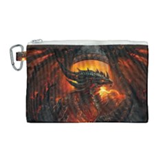 Dragon Legend Art Fire Digital Fantasy Canvas Cosmetic Bag (large) by Sudhe