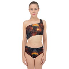 Dragon Legend Art Fire Digital Fantasy Spliced Up Two Piece Swimsuit by Sudhe