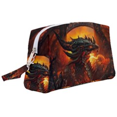 Dragon Legend Art Fire Digital Fantasy Wristlet Pouch Bag (large)