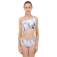 Marble Pattern Spliced Up Two Piece Swimsuit by Sudhe