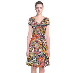 Ml 130 3 Short Sleeve Front Wrap Dress by ArtworkByPatrick