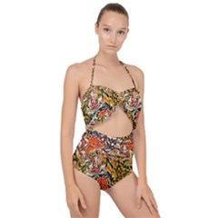 Ml 130 3 Scallop Top Cut Out Swimsuit by ArtworkByPatrick